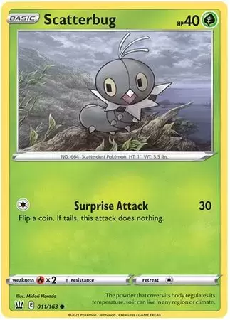 Scatterbug Battle Styles Pokemon Card 11 163