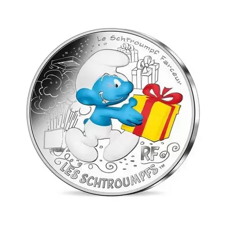 Les Schtroumpfs - 10€ Argent colorisée - Le Schtroumpf Farceur
