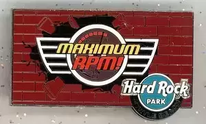 Maximum RPM Rollercoaster Ride logo Hard Rock Cafe Pins