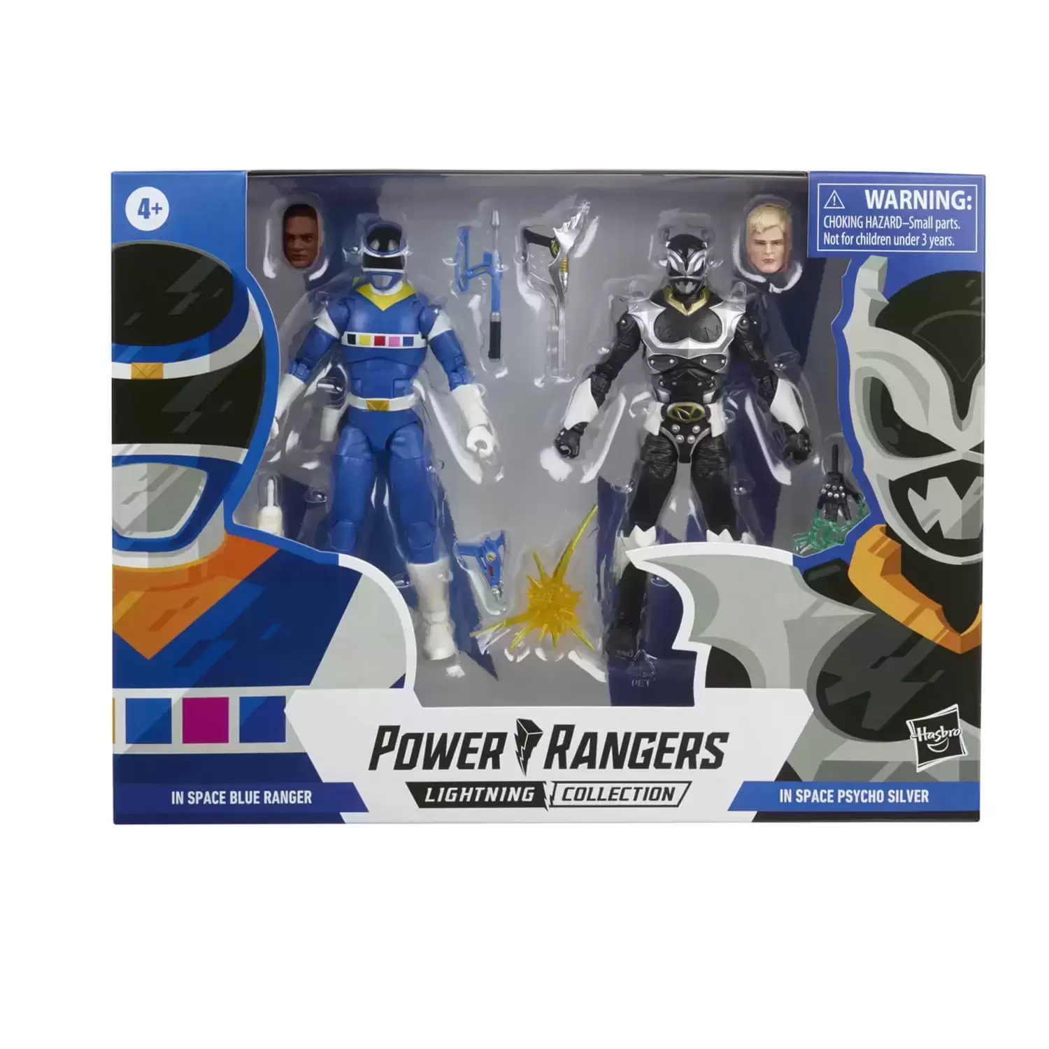 Power Rangers Hasbro - Lightning Collection - In Space Blue Ranger Vs. In space Silver Psycho Silver