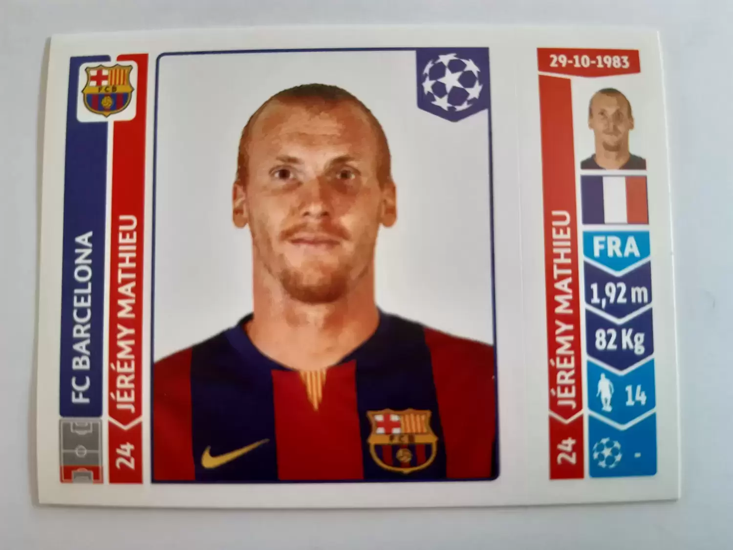 UEFA Champions League 2014-2015 - Jérémy Mathieu - FC Barcelona