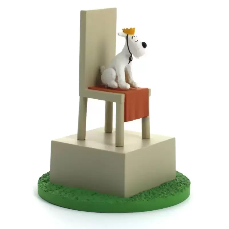 Figurines en Résine Tintin - Le Roi Milou sur Son trône