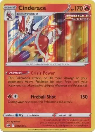Chilling Reign - Cinderace Holo