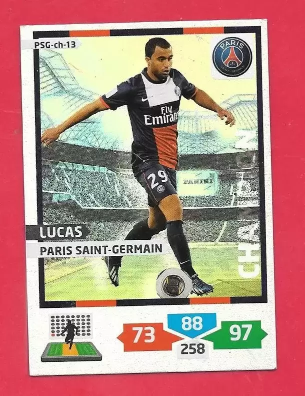 Adrenalyn XL 2013-2014 (France) - Lucas Moura - CHAMPION-Brillante -Milieu- Paris Saint-Germain