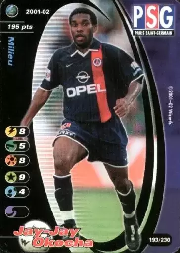 Jay-Jay Okocha unsigned Paris Saint Germain autograph card