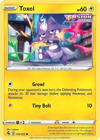 Pokémon Sword & Shield Darkness Ablaze Reverse HOLO Common Toxel #062/ –  Cars N Cards