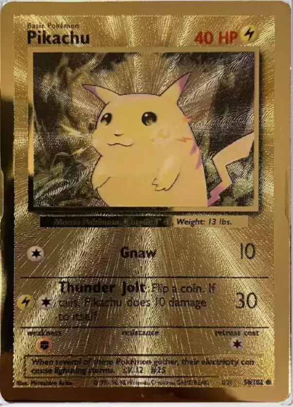 Generic Cartes Pokemon GOLD Pikachu 810 NOIR/METAL à prix pas cher
