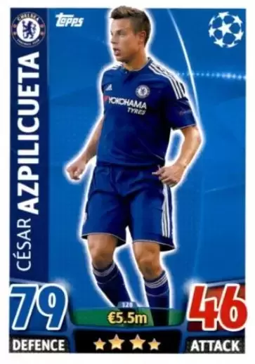 Match Attax - UEFA Champions League 2015-2016 - César Azpilicueta - Chelsea