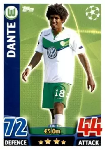 Match Attax - UEFA Champions League 2015-2016 - Dante - VfL Wolfsburg