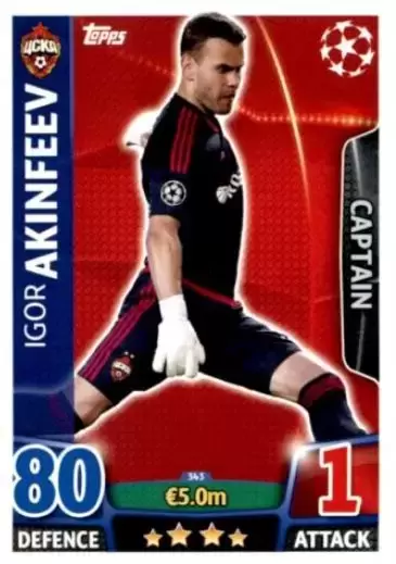 Match Attax - UEFA Champions League 2015-2016 - Igor Akinfeev - PFC CSKA Moscow