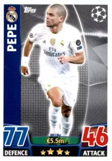 Match Attax - UEFA Champions League 2015-2016 - Pepe - Real Madrid CF