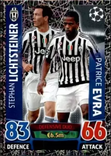 Match Attax - UEFA Champions League 2015-2016 - Stephan Lichtsteiner / Patrice Evra - Juventus FC