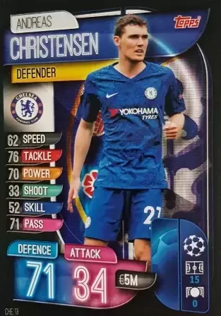 Match Attax - UEFA Champions League 2019-2020 - Andreas Christensen - Chelsea FC