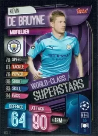 Match Attax - UEFA Champions League 2019-2020 - Kevin De Bruyne - Manchester City FC - World-Class Superstars