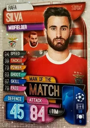 Match Attax - UEFA Champions League 2019-2020 - Rafa Silva - SL Benfica - Man of the Match