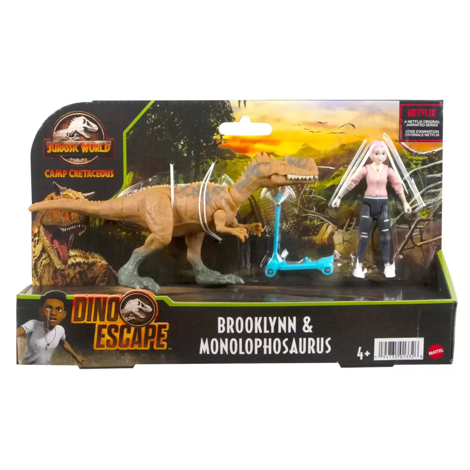 Brooklynn & Monolophosaurus - figurine Jurassic World : Camp Cretaceous /  Dino Escape