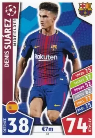 Match Attax UEFA Champions League 2017/18 - Denis Suárez - FC Barcelona