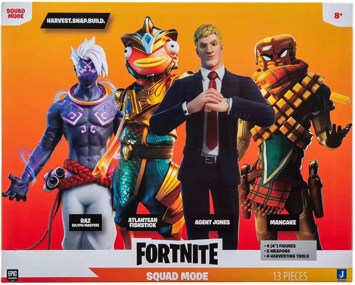 Fortnite JazWares - Squad Mode (Raz / Fishstick / Agent Jones / Mancake)