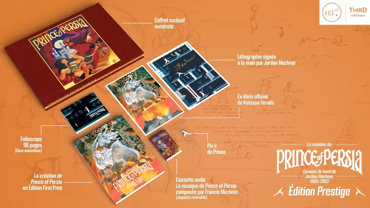 Beaux Livres Manga/Jeux Vidéos - La création de Prince of Persia. Carnets de bord de Jordan Mechner 1985-1993 - Édition Prestige - First Print - Third Edition