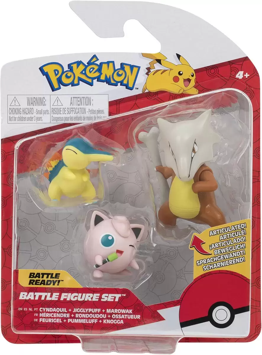 Pokémon Action Figures - Battle Figure Set - Cyndaquil / Jigglypuff / Marowak