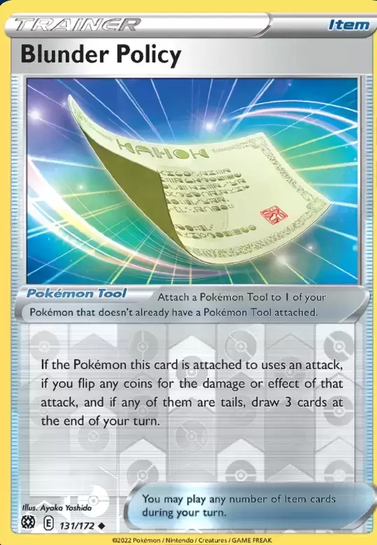 Pokemon Trading Card Game 131/172 Blunder Policy : Uncommon Card
