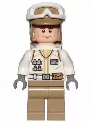 LEGO Star Wars Minifigs - Hoth Rebel Trooper White Uniform, Dark Tan Legs, Backpack (Cheek Lines)