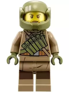 Minifigurines LEGO Star Wars - Resistance Trooper - Dark Tan Hoodie Jacket, Ammo Pouch, Stubble, Helmet with Chin Guard