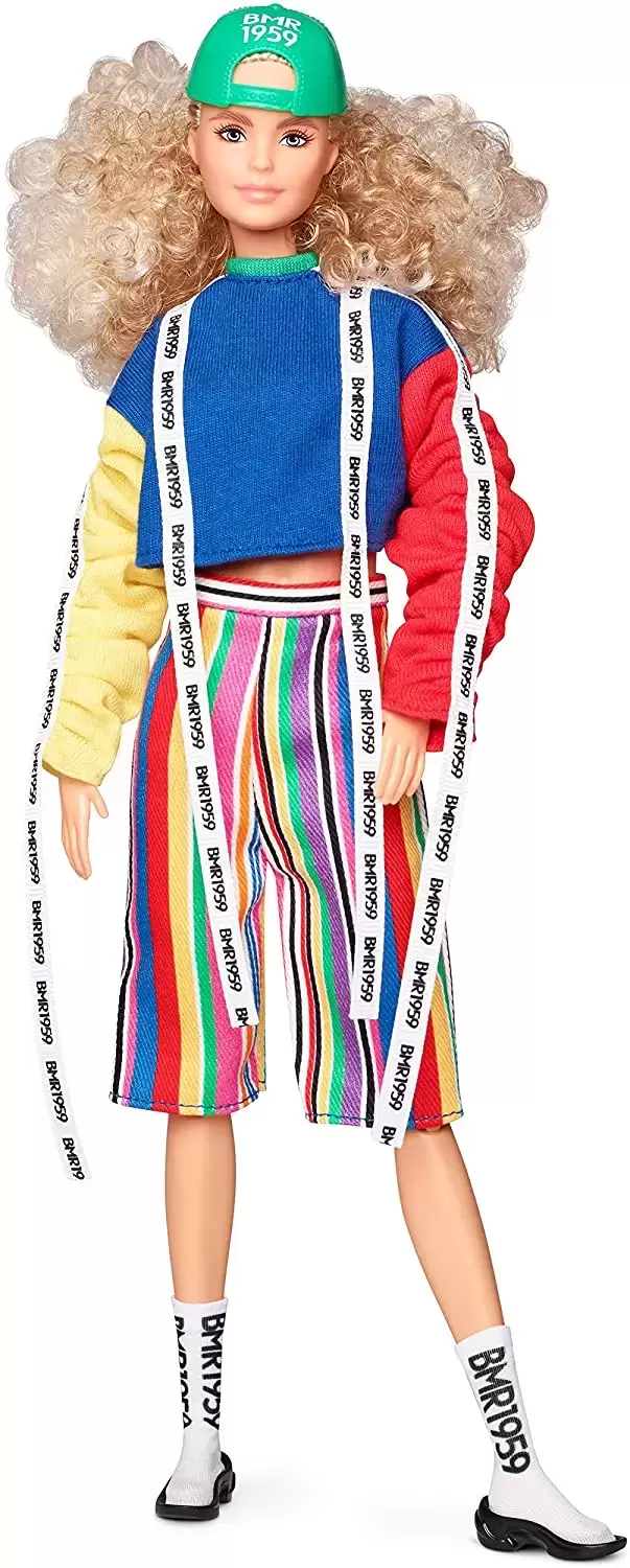 BMR1959 by Barbie - Color Block Sweatshirt with Logo Tape & Striped Shorts