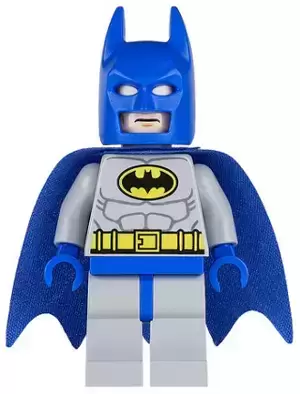 LEGO Super Heroes Minifigures - Batman - Light Bluish Gray Suit with Yellow Belt and Crest, Blue Mask and Cape