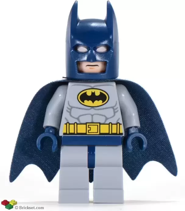 LEGO Super Heroes Minifigures - Batman - Light Bluish Gray Suit with Yellow Belt and Crest, Dark Blue Mask and Cape (Type 1 Cowl)