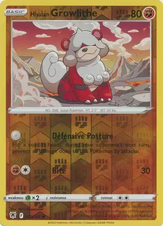 Astral Radiance - Hisuian Growlithe Reverse