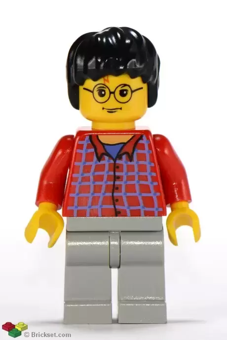 Lego Harry Potter Minifigures - Harry Potter, Red Shirt Torso, Light Gray Legs
