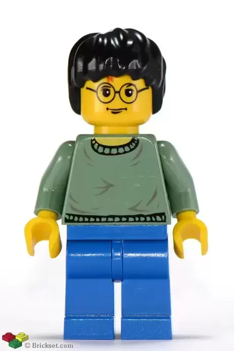 Lego Harry Potter Minifigures - Harry Potter, Sand Green Sweater Torso, Blue Legs