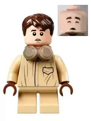 Lego Harry Potter Minifigures - Neville Longbottom, Coveralls, Headphones, Tan Short Legs