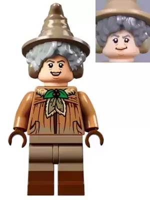 Lego Harry Potter Minifigures - Professor Pomona Sprout, Dirty Cloak, Dark Tan Legs with Reddish Brown Boots