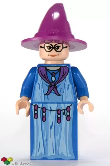 Lego Harry Potter Minifigures - Professor Sybill Trelawney, Light Purple Hat, Blue Robes