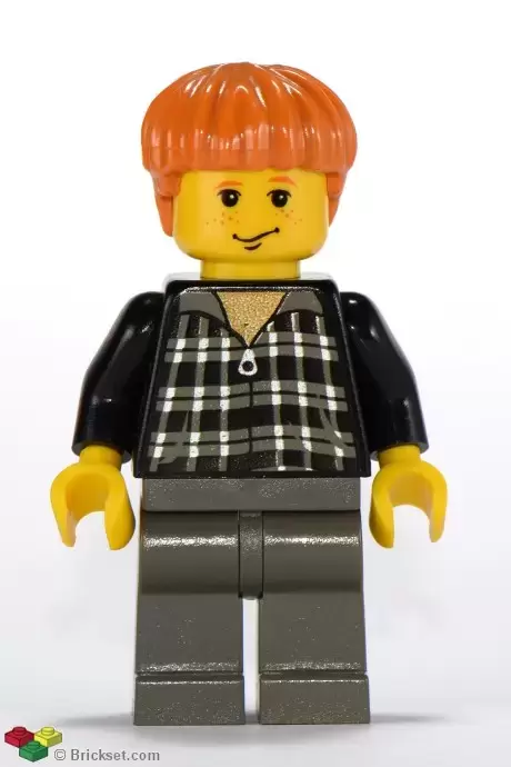 Lego Harry Potter Minifigures - Ron Weasley, Black and White Plaid Shirt