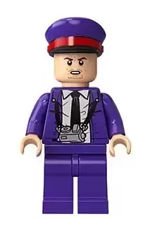 Lego Harry Potter Minifigures - Stan Shunpike in Knight Bus Conductor Uniform, Red Band on Hat