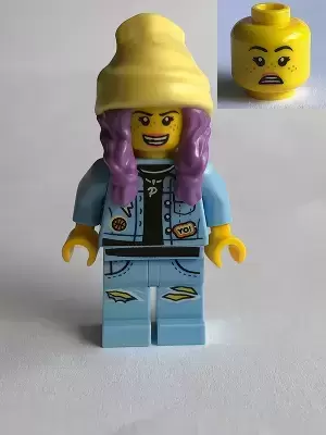 Lego Hidden Side Minifigures - Parker L. Jackson - Denim Jacket with Beanie (Open Mouth Smile / Scared)