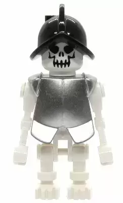 LEGO Indiana Jones Minifigures - Skeleton, Fantasy Era Torso with Evil Skull, Black Conquistador Helmet, Metallic Silver Armor