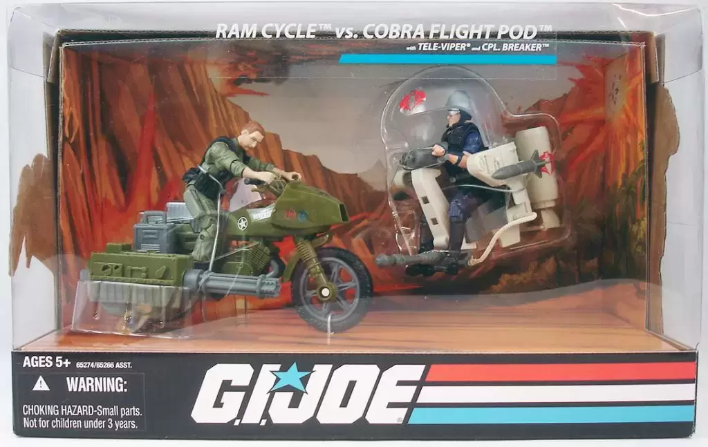 G.I. Joe - 25th Anniversary - RAM Cycle vs Cobra Flight Pod