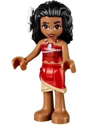 Lego Disney Minifigures - Moana - Red Skirt, White Flower