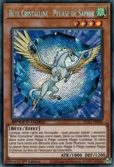 Speed Duel GX SGX1 - Bête Cristalline : Pégase de Saphir Holographique