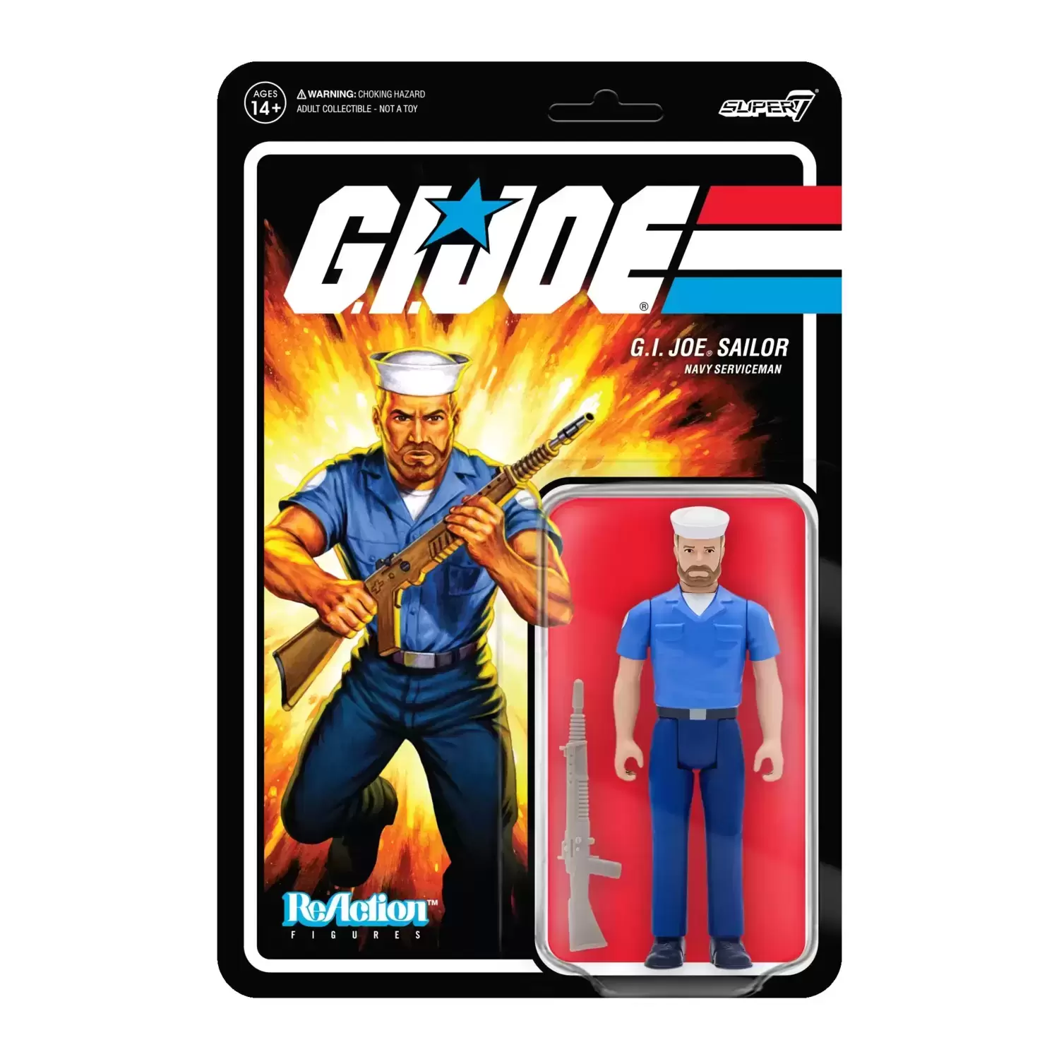 Super7 ReAction - G.I. Joe - G.I. Joe Sailor - Blueshirt Beard (Pink)
