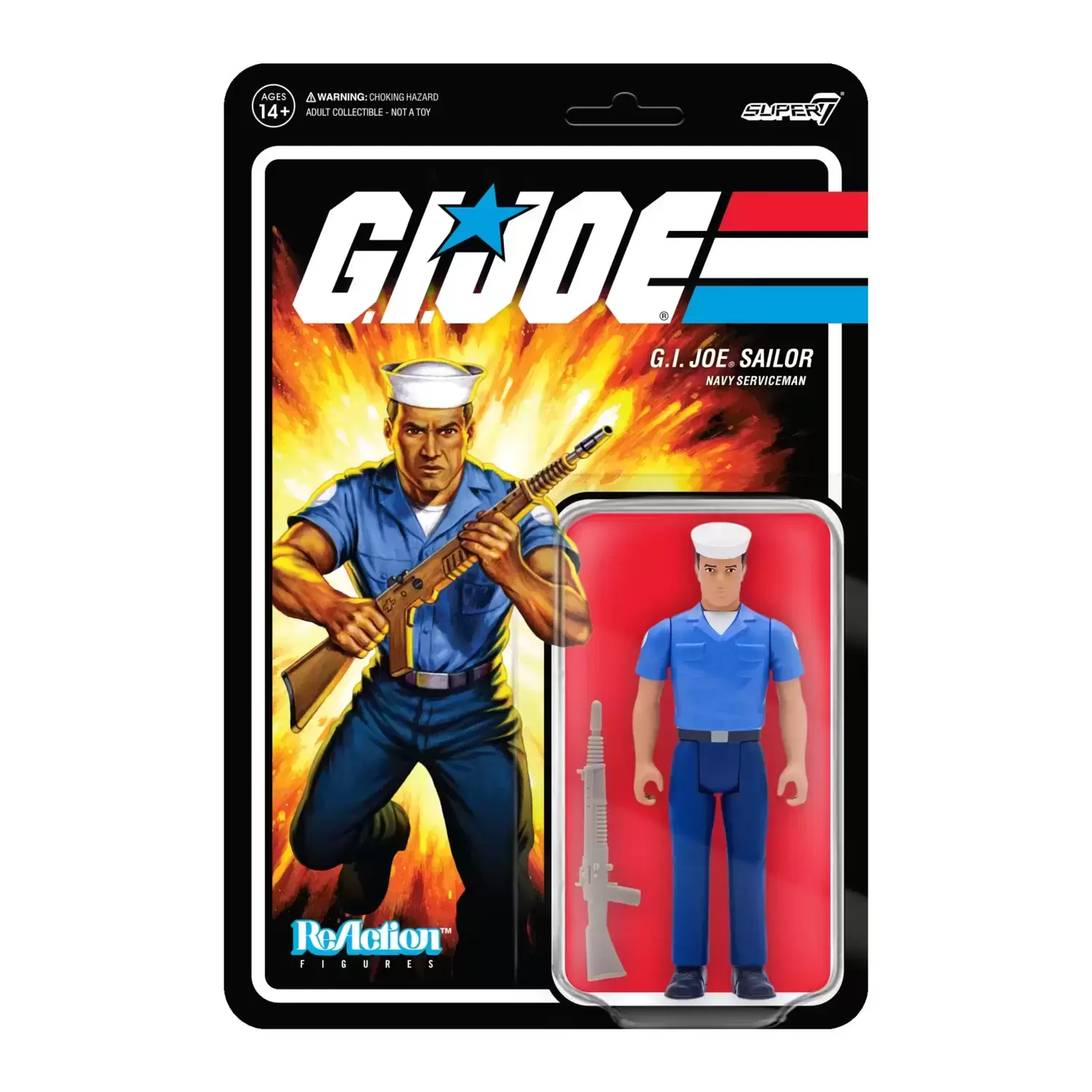 Super7 ReAction - G.I. Joe - G.I. Joe Sailor - Blueshirt Clean-Shaven (Tan)