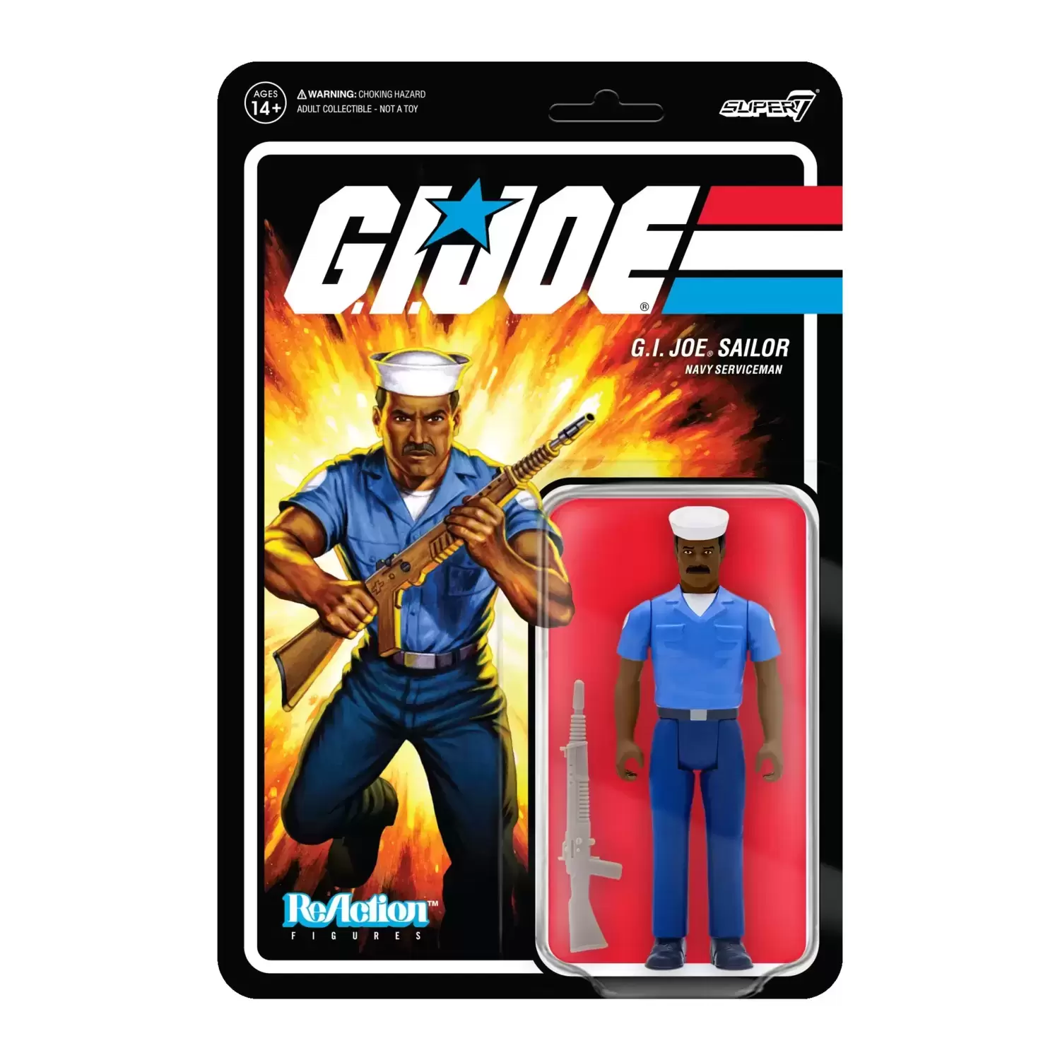 Super7 ReAction - G.I. Joe - G.I. Joe Sailor - Blueshirt Mustache (Brown)