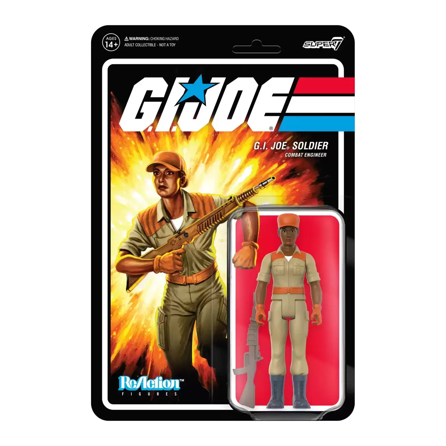 Super7 ReAction - G.I. Joe - Female Combat Engineer Bun Hair (Brown)