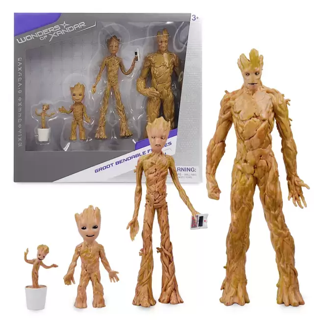 Groot Bendable Figures Set - Guardians of the Galaxy Cosmic Rewind