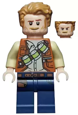 Lego Jurrasic World Minifigures - Owen Grady - Lime Canisters