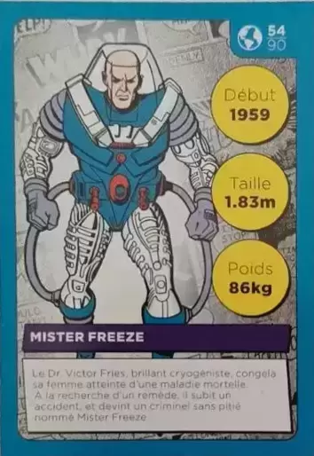 Cartes Auchan DC Comics - Mister Freeze